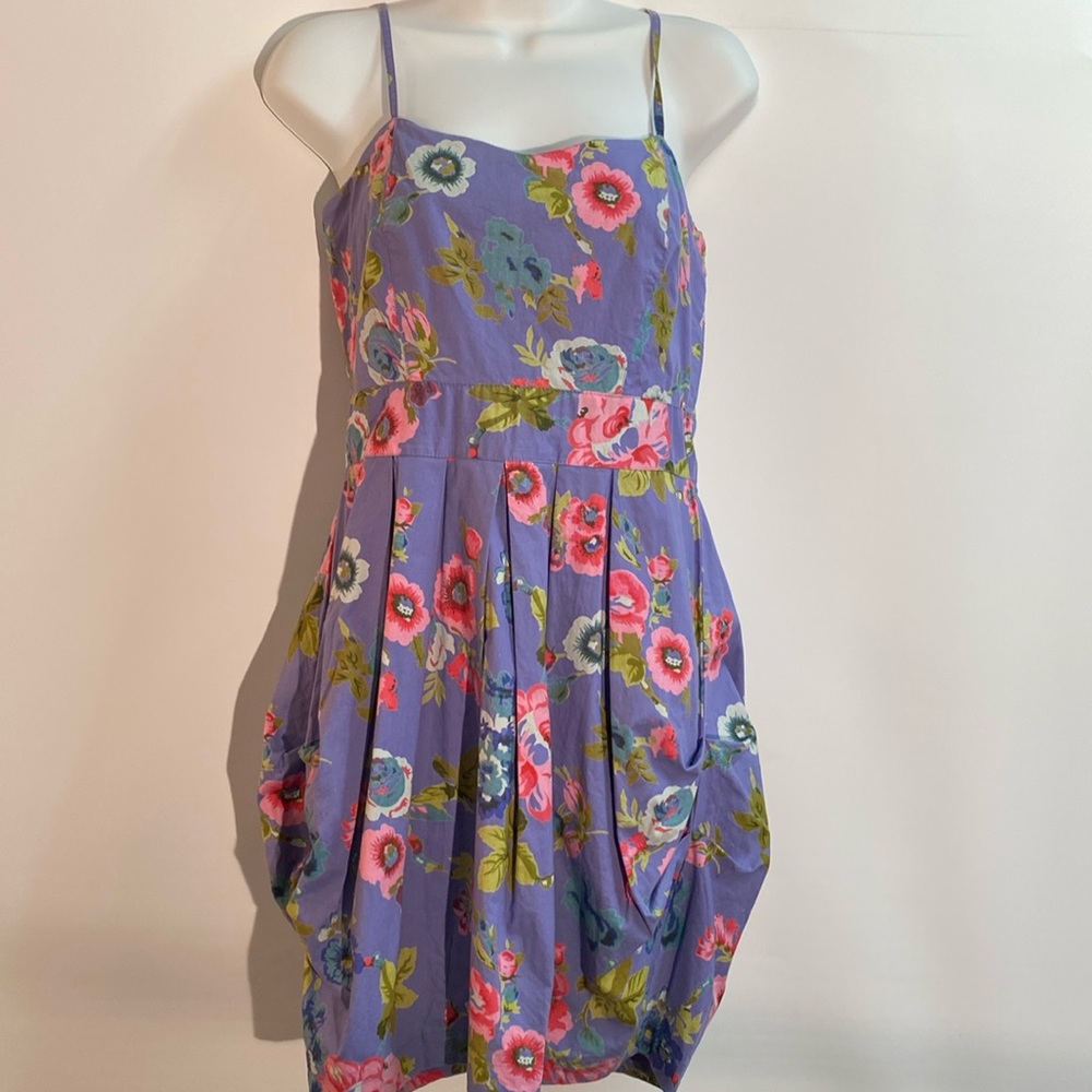 Wild Thing - spaghetti strap purple floral dress. Size UK 12